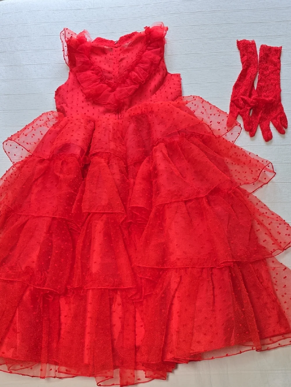 Girls Red Gothic Bride Costume Set Size 150 (Approx 10 -12)